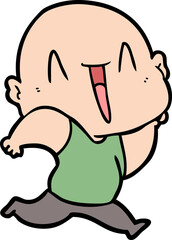 Obraz premium happy cartoon bald man