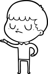 cartoon grumpy boy