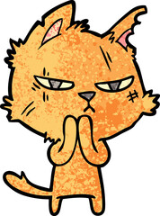 tough cartoon cat