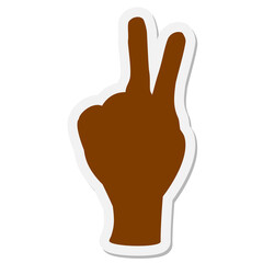hand making peace sign sticker