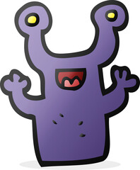 freehand drawn cartoon little alien