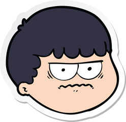 sticker of a cartoon male face