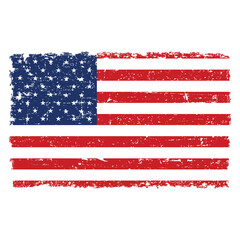 Grunge American flag.Vector flag of USA.	