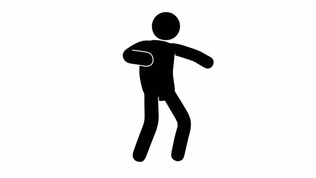Pictogram man is annoyed. Stickman freaks out and gets angry. Animation with alpha channel