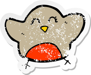 retro distressed sticker of a cartoon robin