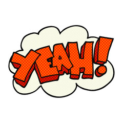Yeah! freehand drawn cartoon shout.