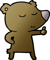 happy cartoon bear giving thumbs up