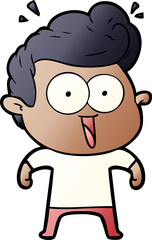 cartoon excited man