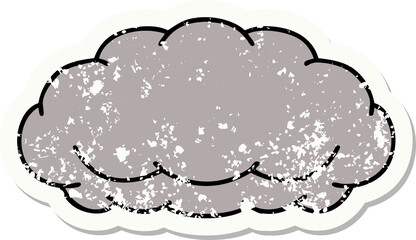distressed sticker tattoo in traditional style of a grey cloud