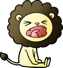 cartoon angry lion
