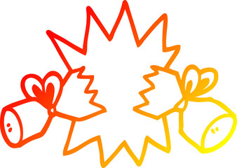 warm gradient line drawing of a cartoon cracker