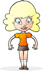 cartoon pretty woman