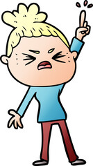 cartoon angry woman