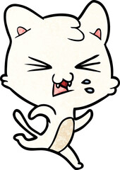 cartoon cat hissing