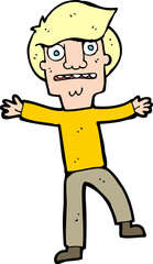 cartoon boy panicking