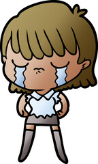 cartoon woman crying