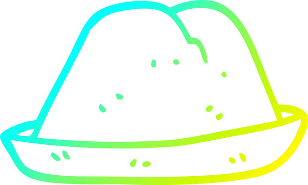 recommend clip art: cold gradient line drawing of a cartoon hat