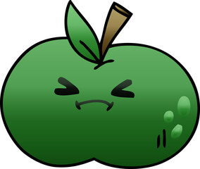 gradient shaded quirky cartoon apple