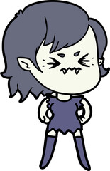 annoyed cartoon vampire girl
