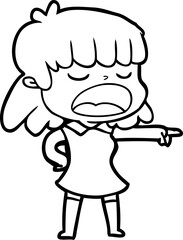 cartoon woman talking loudly