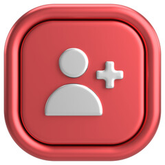 Obraz premium 3D follow button. 3D illustration.