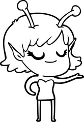 smiling alien girl cartoon
