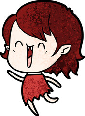 cute cartoon happy vampire girl