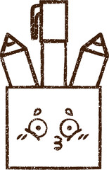 Pen Pot Charcoal Drawing