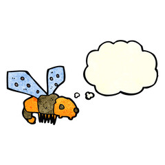 cartoon bee with thought bubble
