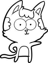 happy cartoon cat pointing