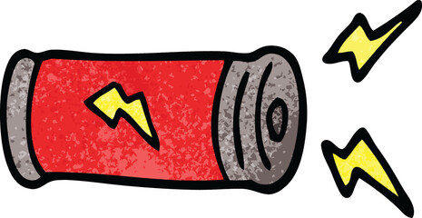 cartoon doodle electric battery