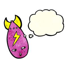cartoon bomb with thought bubble