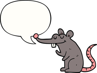 cartoon rat with speech bubble