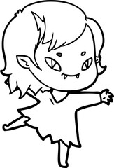 Obraz premium cartoon friendly vampire girl