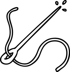 line doodle of a needle and thread
