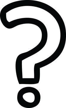 line drawing cartoon of a question mark