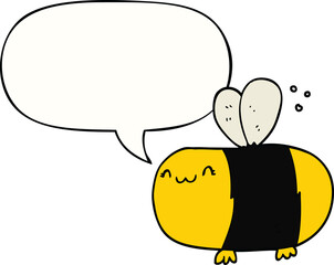 cute cartoon bee with speech bubble