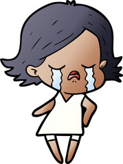 Obraz premium cartoon girl crying
