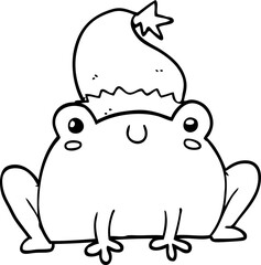 cute cartoon christmas frog