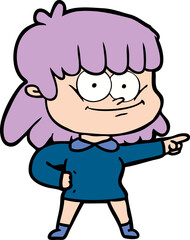 cartoon girl smiling