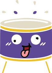 flat color retro cartoon of a drum