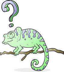 Fototapeta premium freehand drawn cartoon curious chameleon