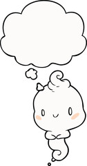cartoon ghost with thought bubble