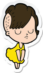 sticker of a cartoon woman