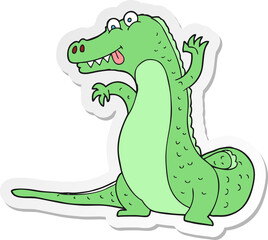 sticker of a cartoon crocodile