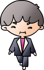 gradient cartoon illustration kawaii cute man in suit