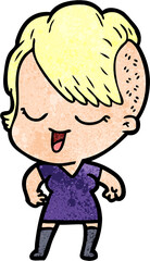 happy cartoon girl