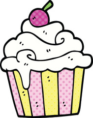 comic book style cartoon cup cake