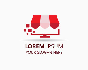 store online shop logo design template