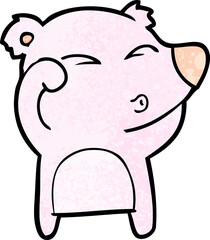 cartoon tired bear rubbing eyes